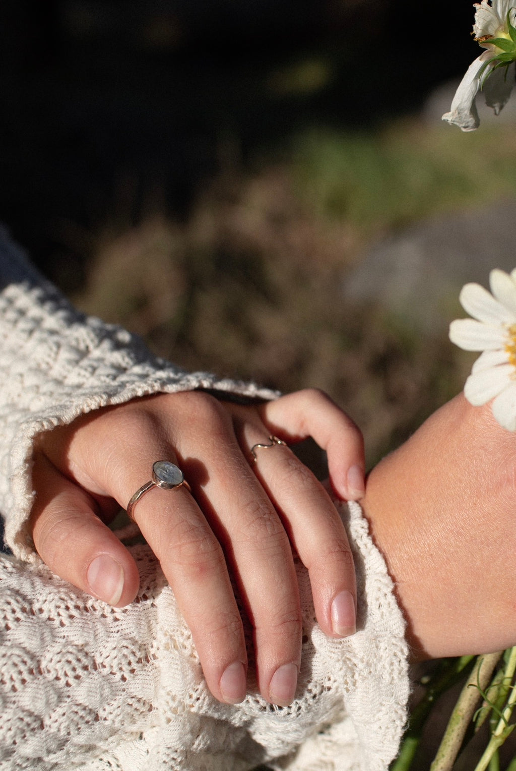 Clear Quartz Gold Filled Bezel Ring