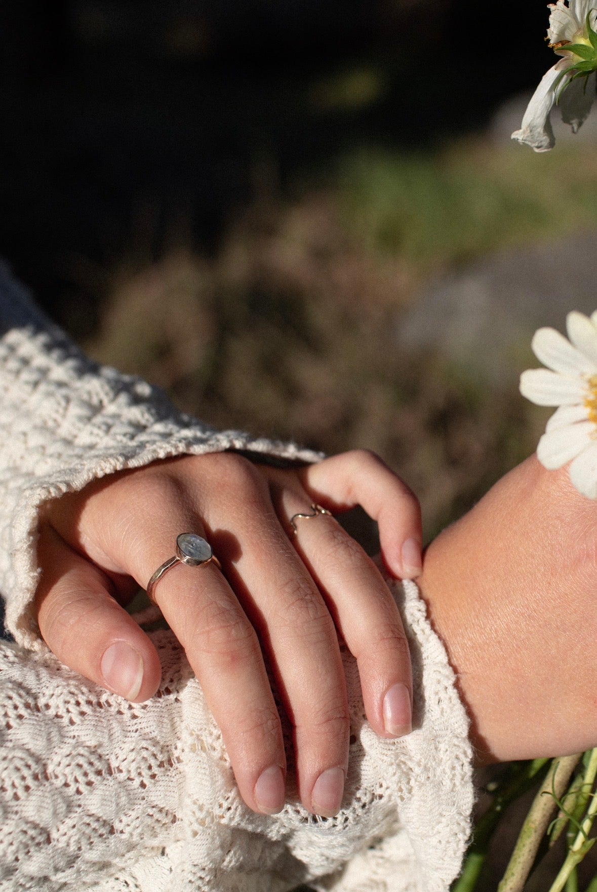 Clear Quartz Gold Filled Bezel Ring