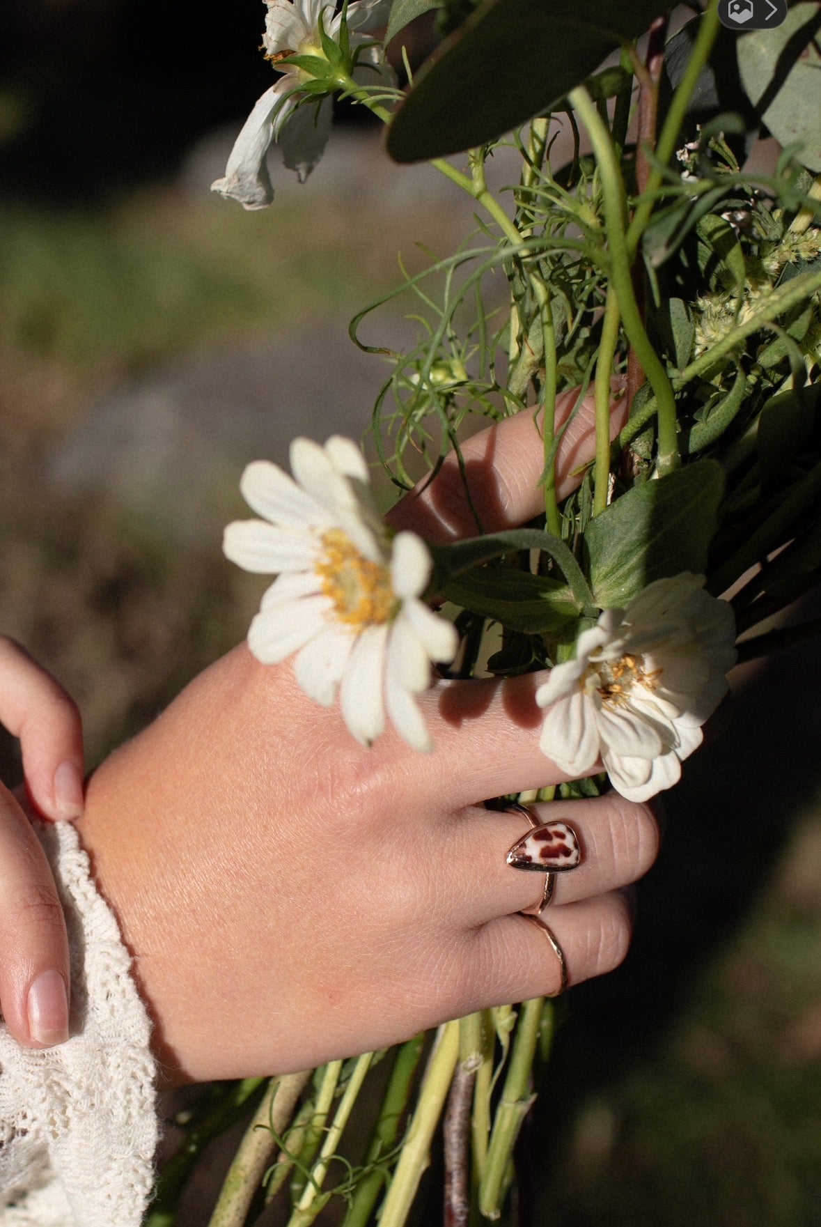 Hebrew Cone Gold Filled Bezel Ring